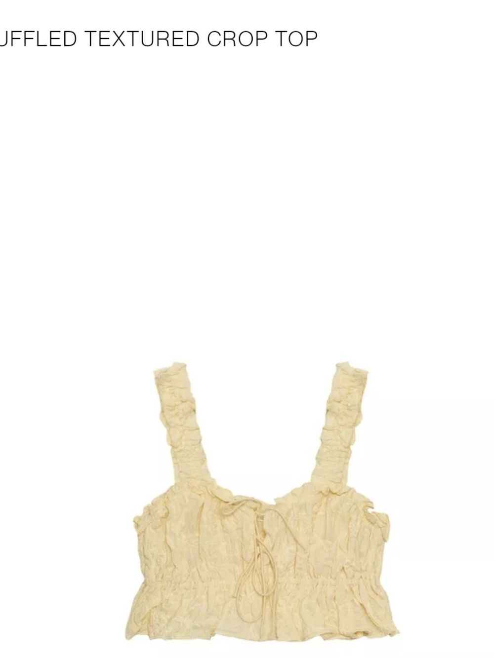 Ruffled Textured Crop Top — Pastel YELLOW